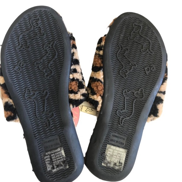 Peter Alexander Animal Print Fur Slippers Slides Sz M 7 NWT - Picture 3 of 7
